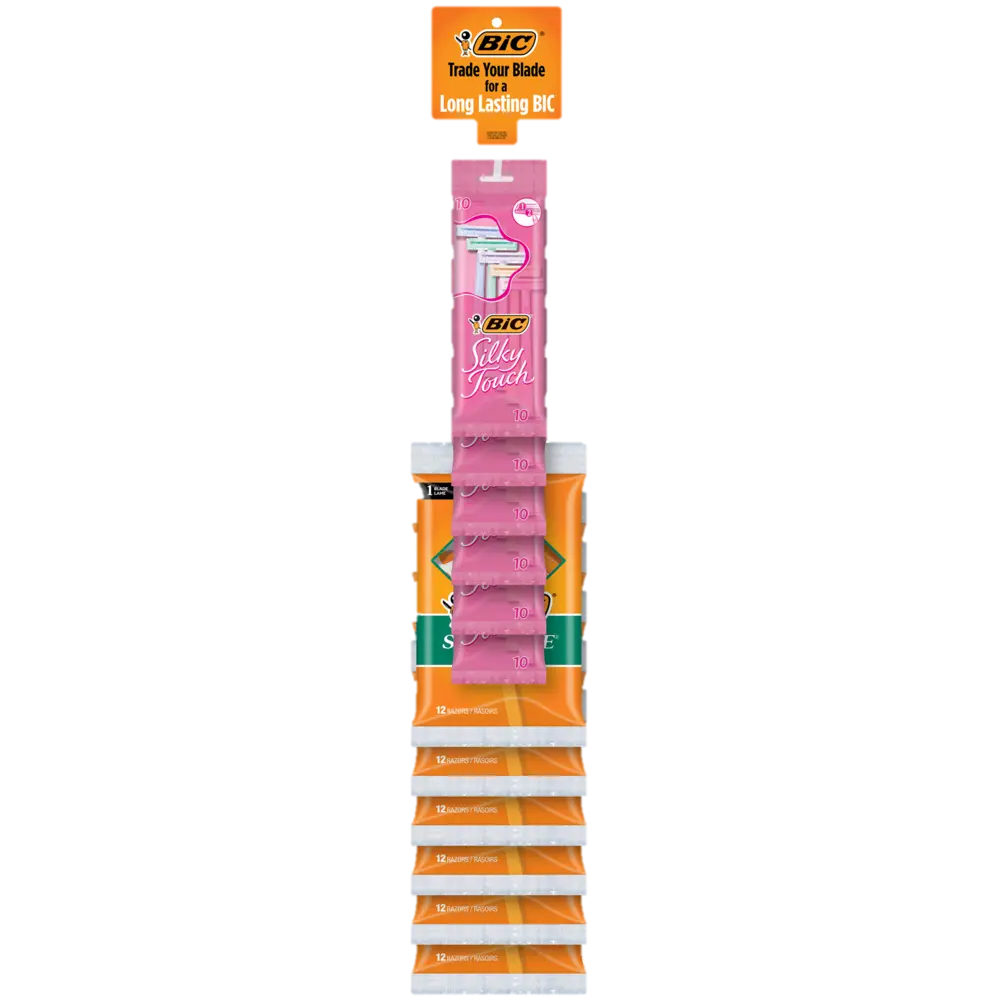 Bic Razors Sensitive 12ct 1 blade & Silky Touch 10ct 2 blades asst From Mexmax INC.