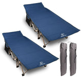 Extra Wide Folding Camping Cot for Adults, Grey Blue Green From Redcamp