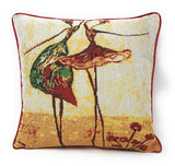 Tache Abstract Ballerina Art Golden Beige Woven Tapestry Throw Pillow Cover (18110) from Tache Home Fashion