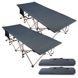 Extra Wide Folding Camping Cot for Adults, Grey Blue Green From Redcamp