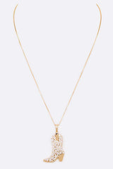 Cubic Zirconia Cowboy Boot Pendant Necklace from My Pampered Life Seattle