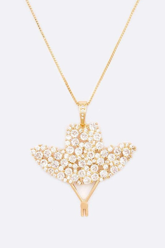 Cubic Zirconia Cowboy Hat Pendant Necklace from My Pampered Life Seattle