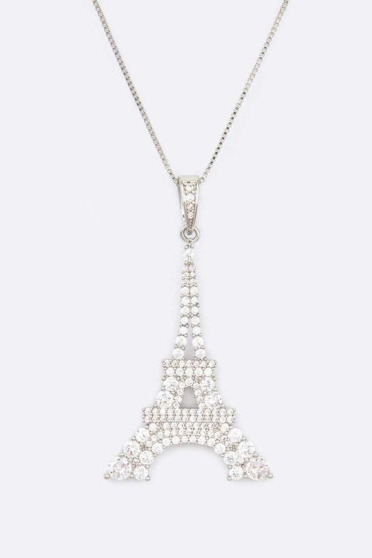 Cubic Zirconia Eiffel Tower Pendant Necklace from My Pampered Life Seattle