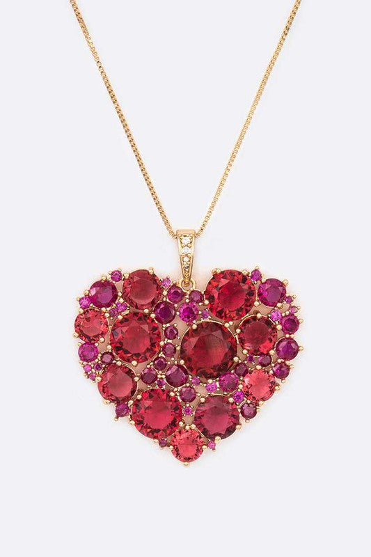 Cubic Zirconia Large Heart Pendant Necklace from My Pampered Life Seattle