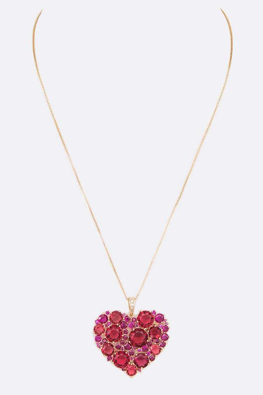 Cubic Zirconia Large Heart Pendant Necklace from My Pampered Life Seattle