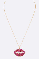 Cubic Zirconia Kiss Lips Pendant Necklace from My Pampered Life Seattle