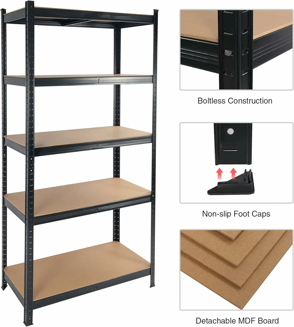REDCAMP 5 Tier Adjustable Garage Shelving Unit From Redcamp