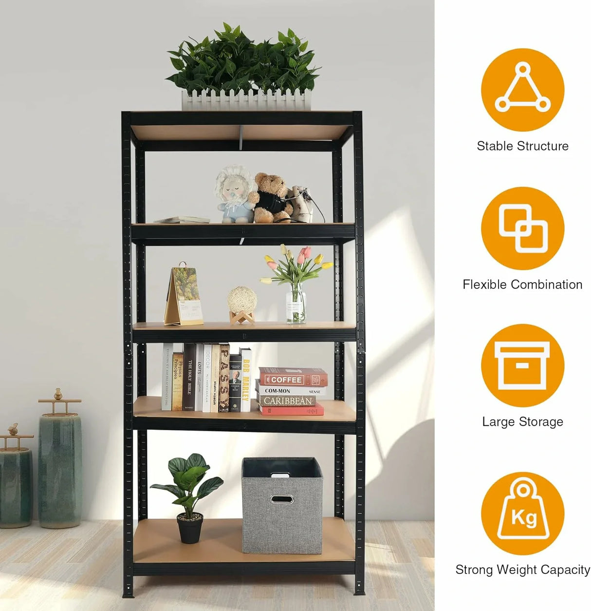 REDCAMP 5 Tier Adjustable Garage Shelving Unit From Redcamp