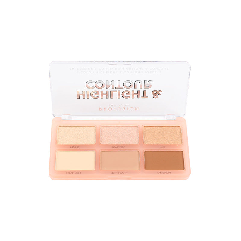 Highlight & Contour 6 Shade Face Palette from Profusion Cosmetics