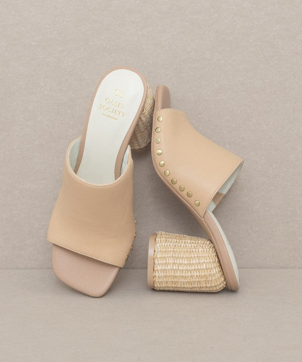 Oasis Society Serena - Studded Raffia Slide Heel from My Pampered Life Seattle