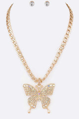 Crystal Butterfly Statement Necklace Set from My Pampered Life Seattle