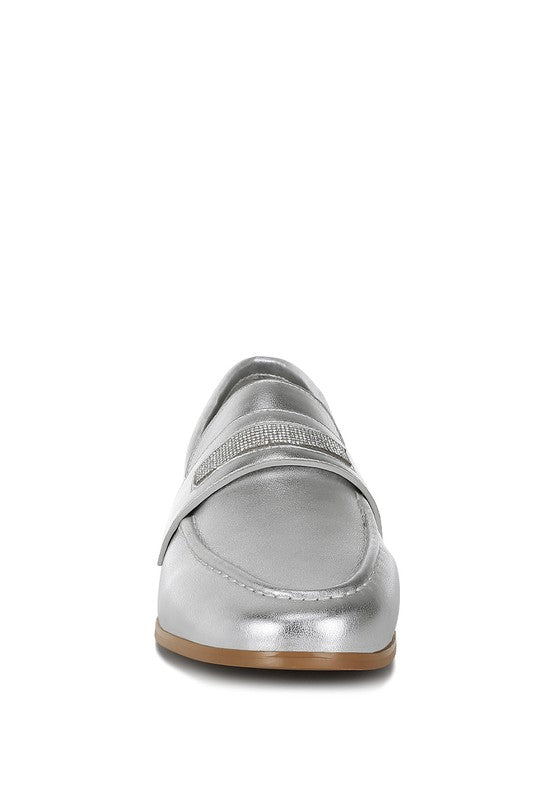 Eden Ode Rhinestone Strap Metallic Loafers from My Pampered Life Seattle