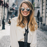 Women's Laser Cut Round Metal Mirror Lens Sunglasses A102 from zeroUV