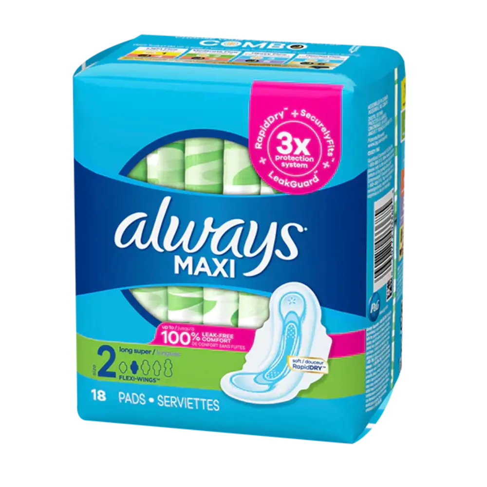 Always Super Long W/Wings 18  ct From Mexmax INC.
