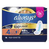 Always Ultra Thin Size 4 Overnight W/Wings 16 ct From Mexmax INC.
