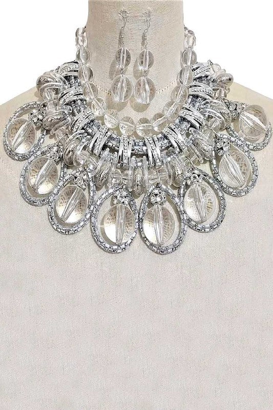 Clear Beads Mix Chain Statement Necklace Set from My Pampered Life Seattle