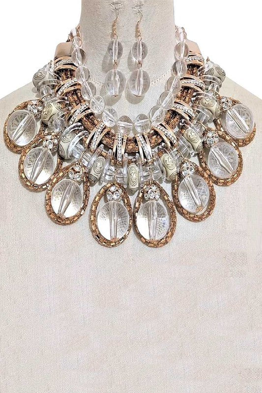 Clear Beads Mix Chain Statement Necklace Set from My Pampered Life Seattle