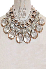 Clear Beads Mix Chain Statement Necklace Set from My Pampered Life Seattle
