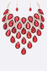 Crystal Teardrop Statement Bib Necklace Set from My Pampered Life Seattle
