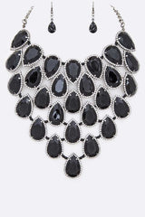 Crystal Teardrop Statement Bib Necklace Set from My Pampered Life Seattle