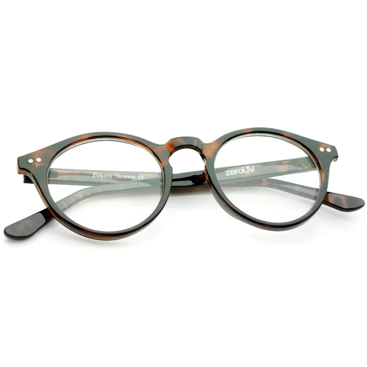 Vintage European Clear Lens Small Round Glasses 8403 from zeroUV