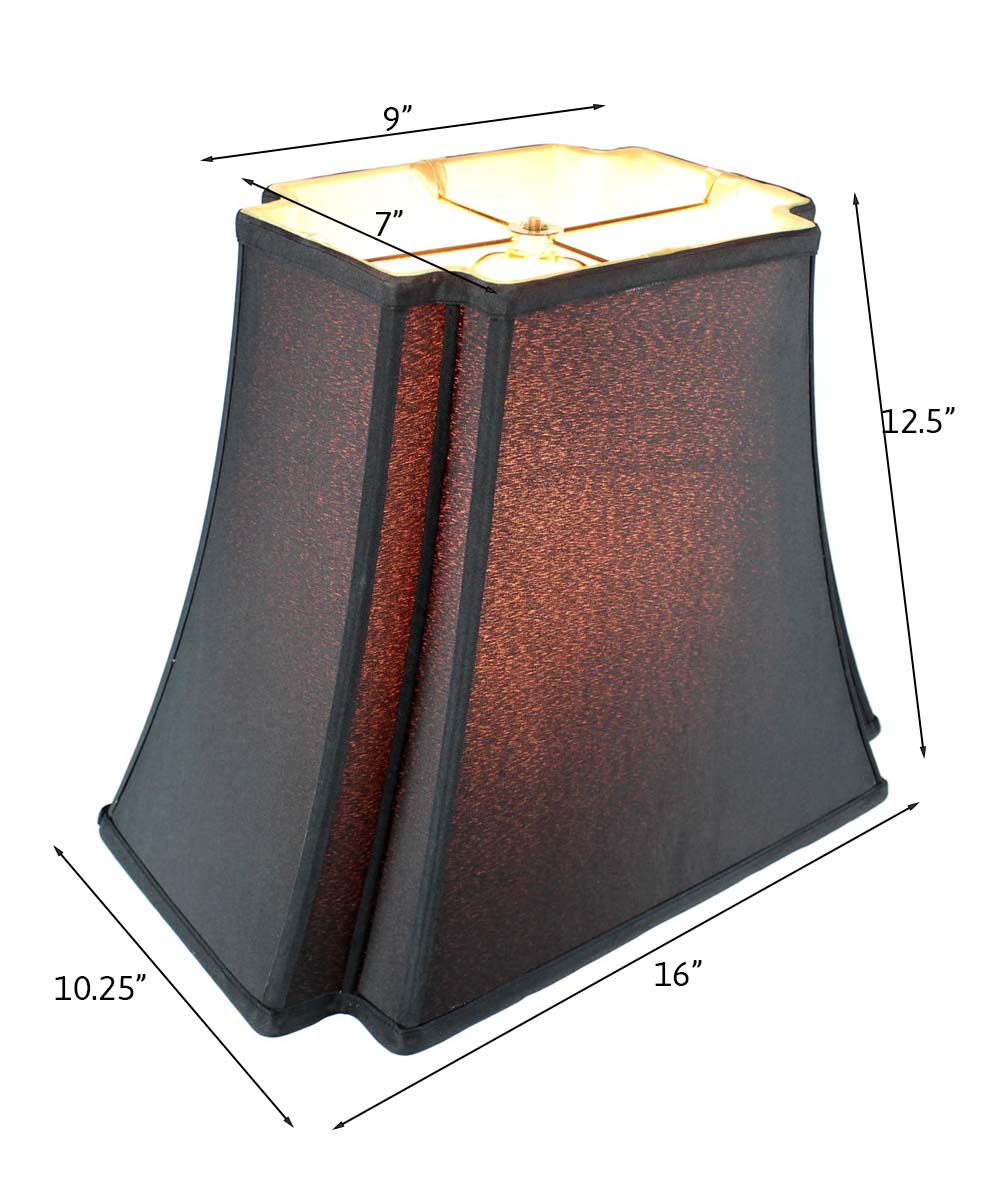 Black with Gold 16"W x 13"H Liner Lampshade From LampsUSA