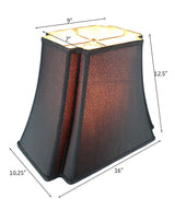 Black with Gold 16"W x 13"H Liner Lampshade From LampsUSA