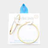 18K Gold Dipped Stainless Steel 2 Inch Inside Out Hoop Earrings from Madeline Love