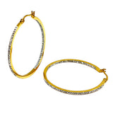 18K Gold Dipped Stainless Steel 2.75 Inch Inside Out Hoop Earrings from Madeline Love
