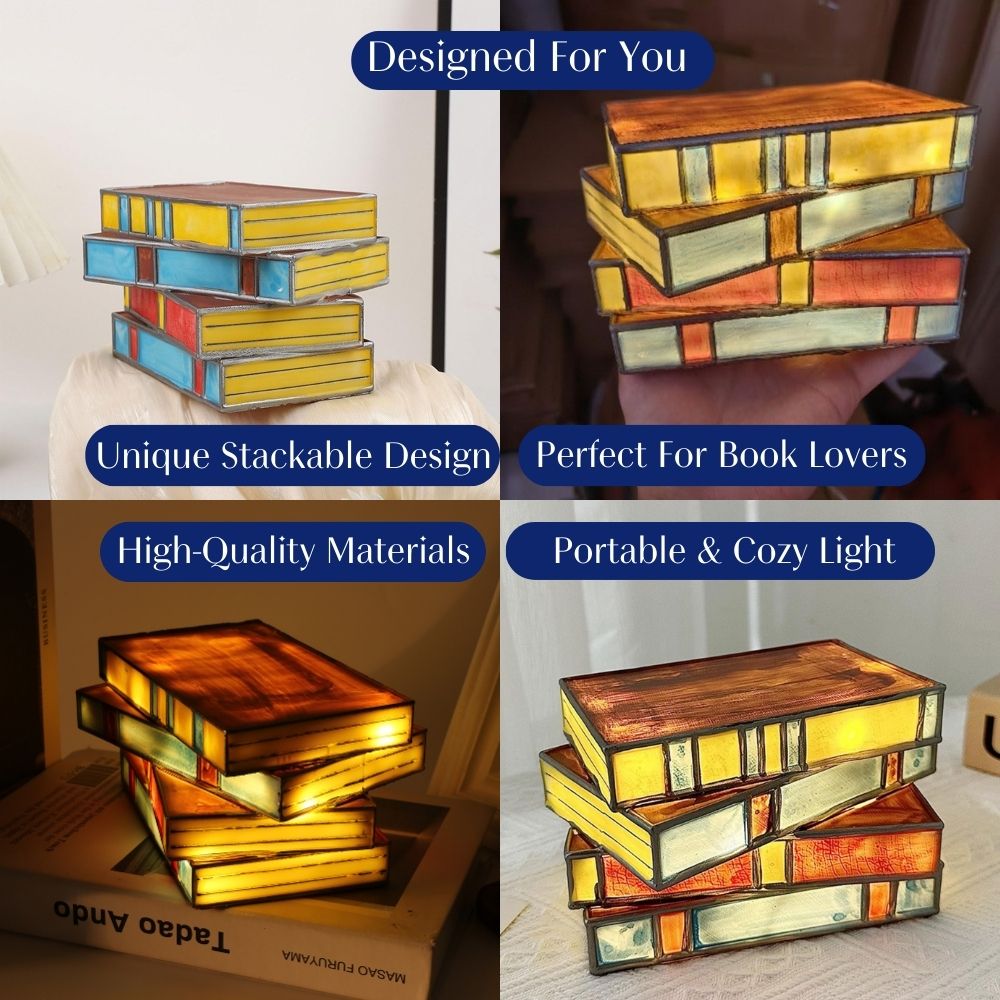 Stained Glass Books Lamp from Moderny