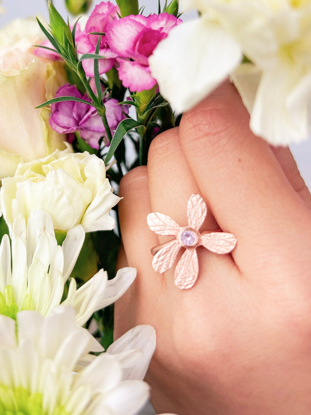 Five Petal Wildflower Ring from Ash & Rose