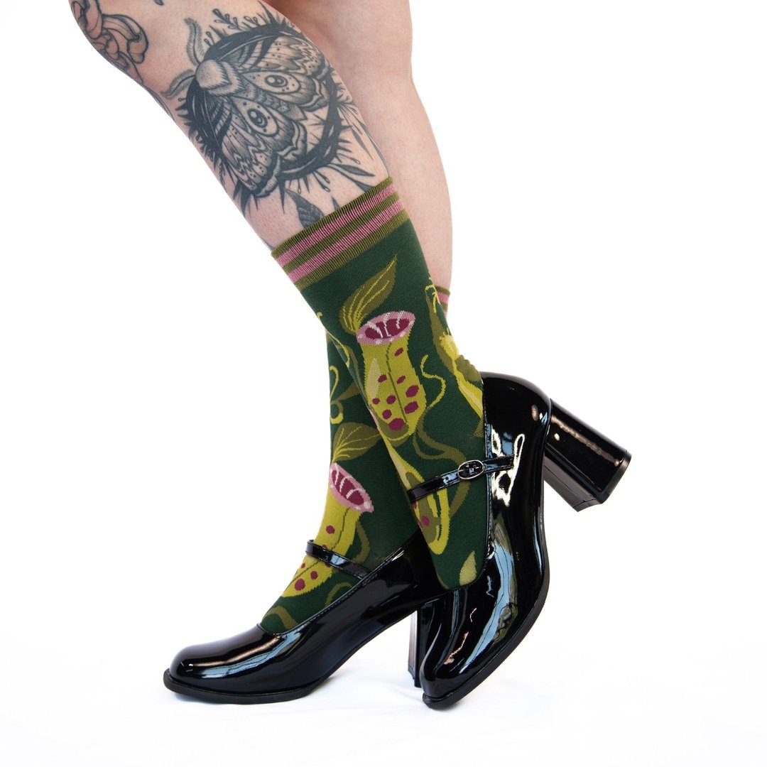 Pitcher Plant Crew Socks from FootClothes