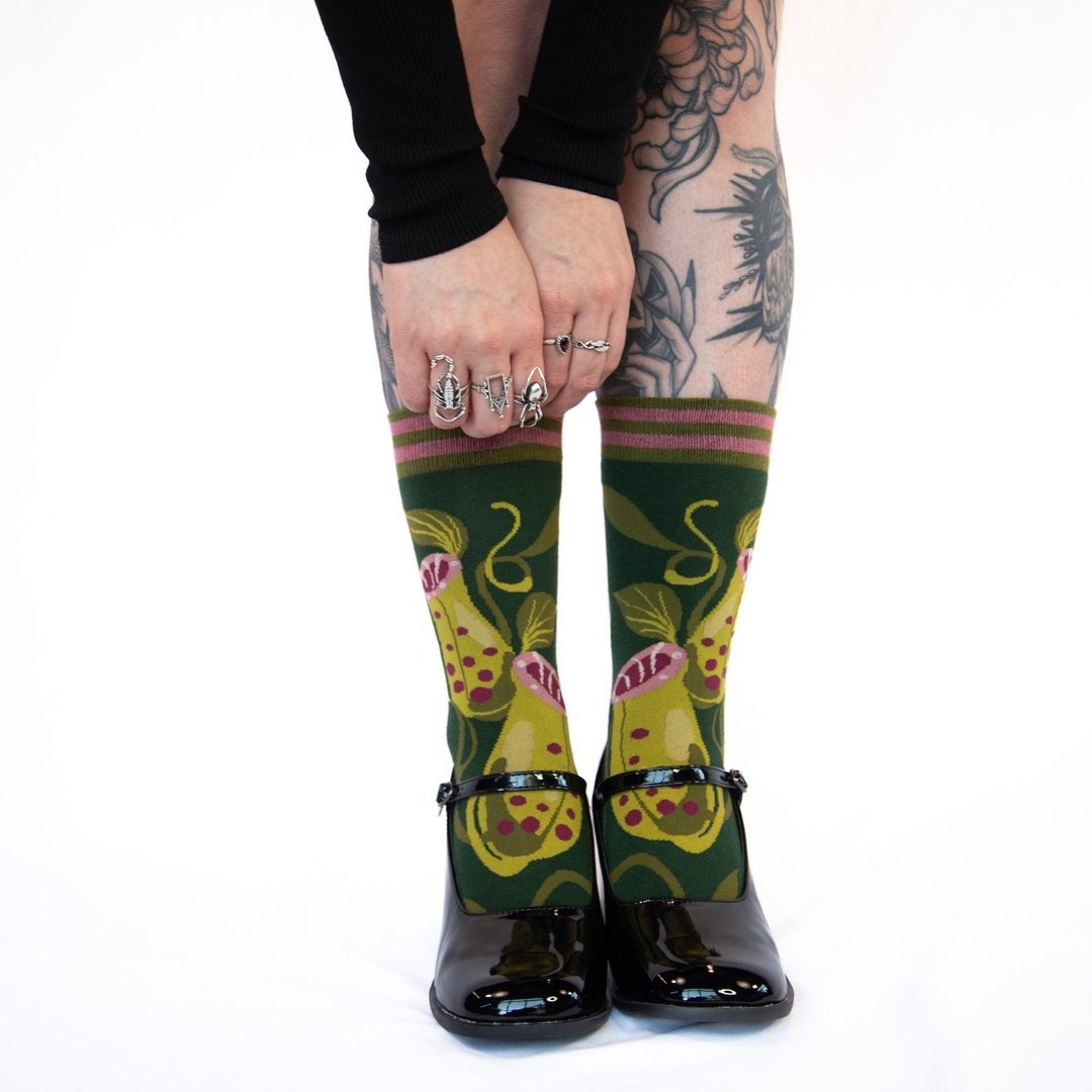 Pitcher Plant Crew Socks from FootClothes