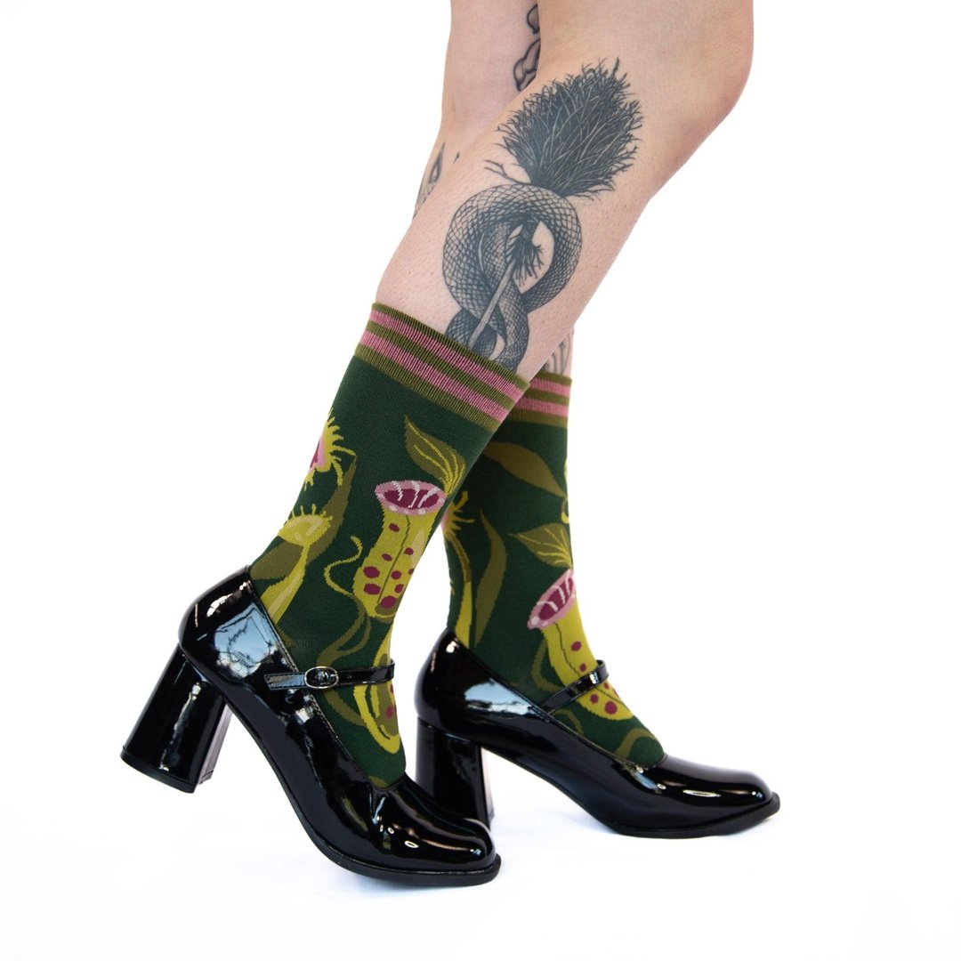 Pitcher Plant Crew Socks from FootClothes