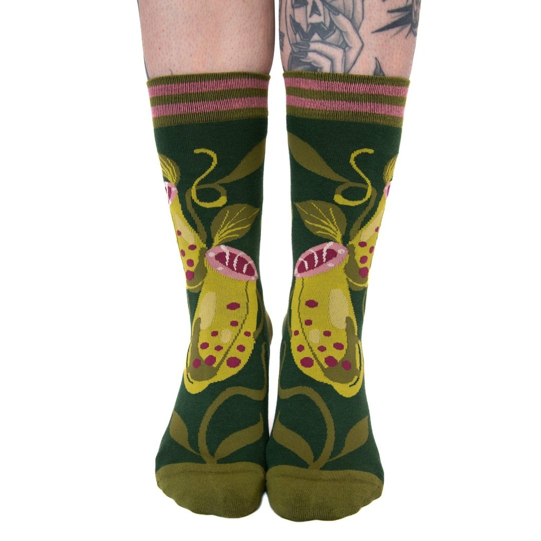 Pitcher Plant Crew Socks from FootClothes