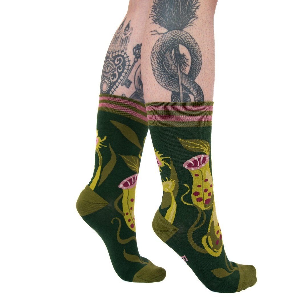 Pitcher Plant Crew Socks from FootClothes