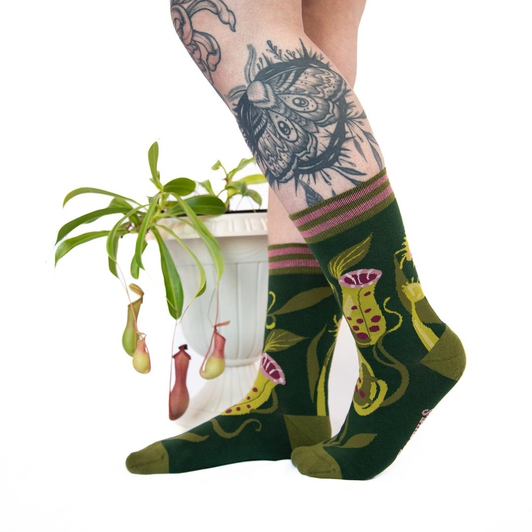Pitcher Plant Crew Socks from FootClothes