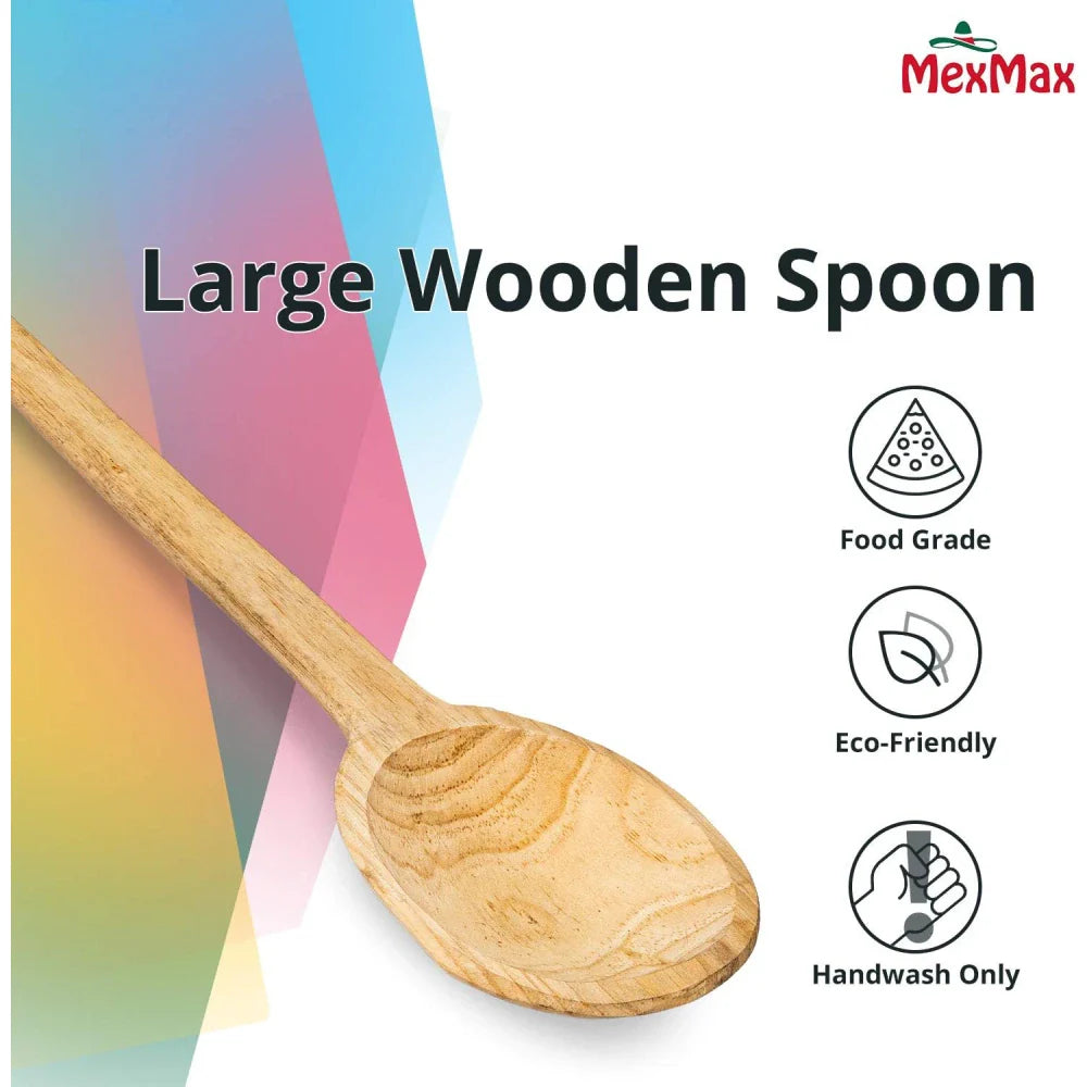 Wooden Spoon, Cuchara De Madera Large 6 units (23"/unit) From Mexmax INC.