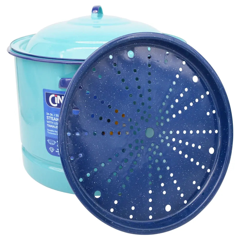 Cinsa Steamer Pot Turquoise 34 qrt From Mexmax INC.