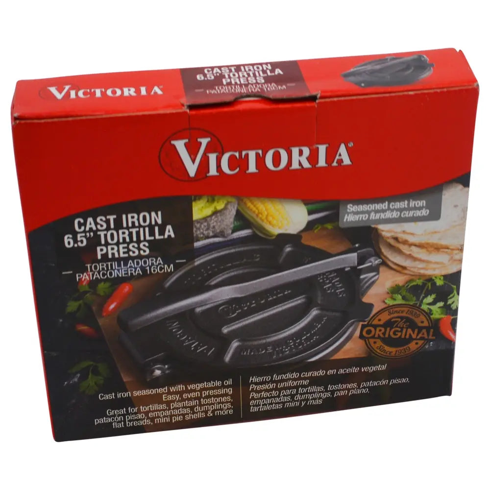 Victoria Tortilla Press Cast Iron Preseasoned 6.5" from Mexmax INC.