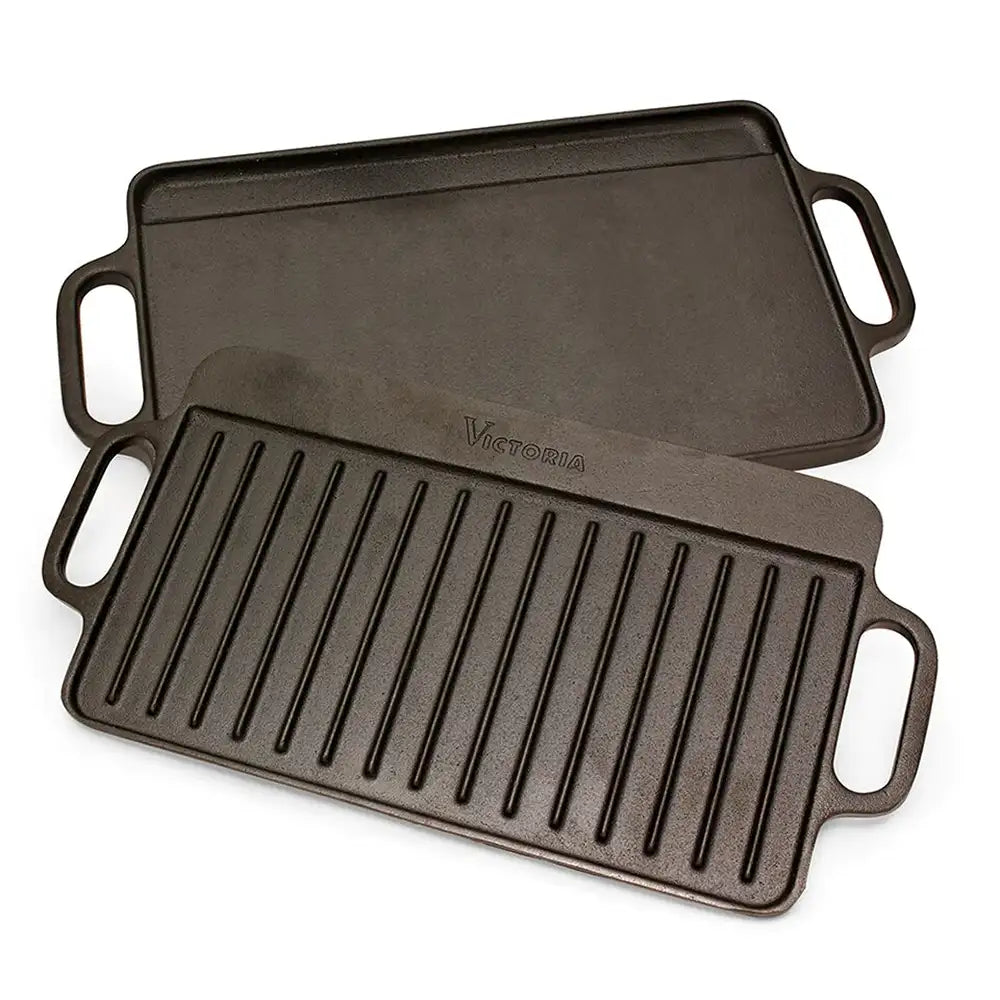 Victoria Cast Iron Griddle Reversible NS 8" x 13.5" - 4 units - From Mexmax INC.