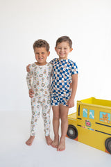 Dream Big Little Co x CoComelon JJ STARRY NIGHT CHECKERS DREAM SHORT SET from DREAM BIG LITTLE CO