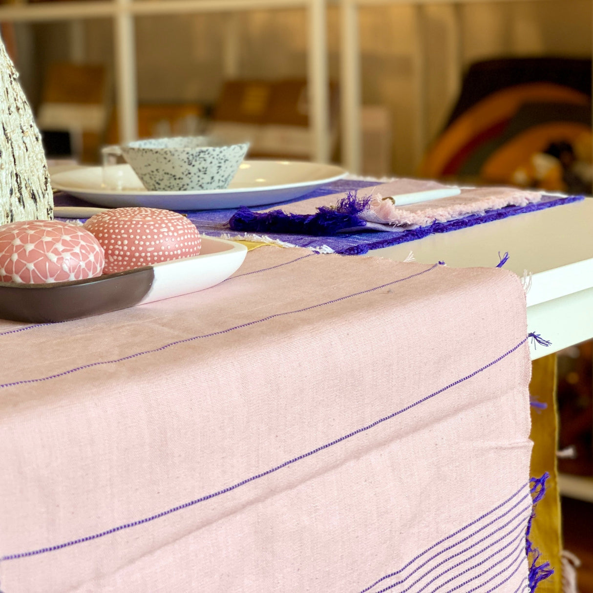 Blush Handwoven Table Runner From Abroad Modern