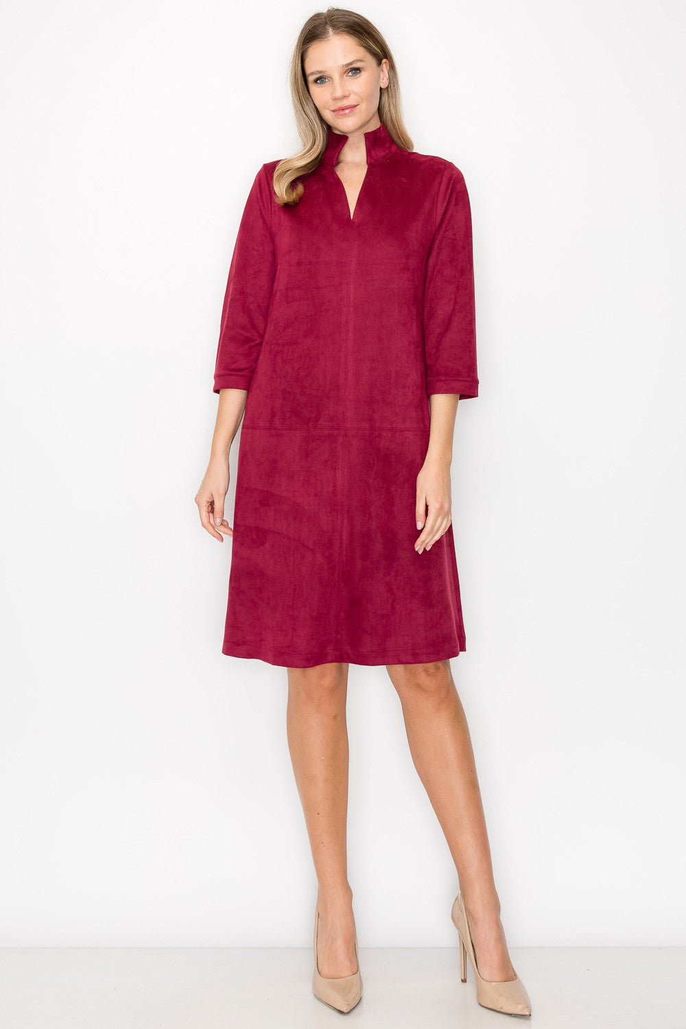 Aiden Stretch Suede Dress from Joh Apparel
