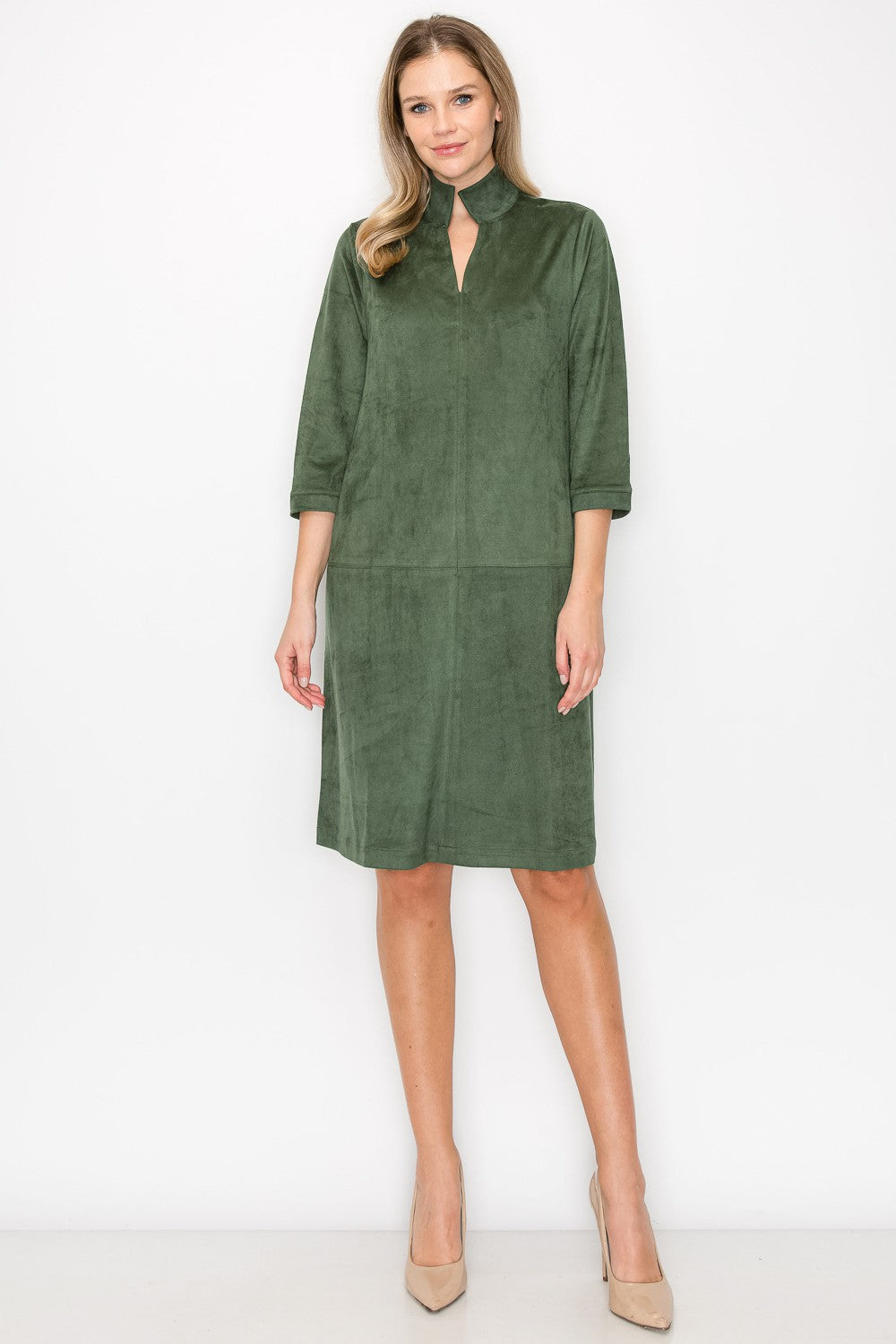 Aiden Stretch Suede Dress from Joh Apparel