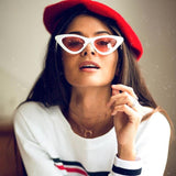 Women's Retro Side Angle Cat Eye Color Lens Sunglasses C510 from zeroUV