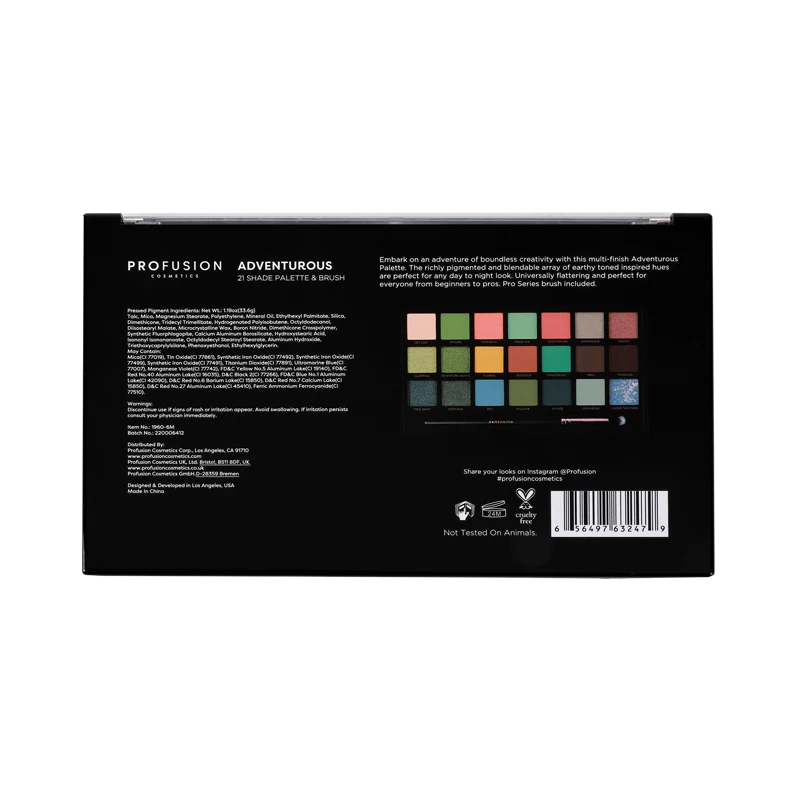 21 Shade Palette - Adventurous from Profusion Cosmetics