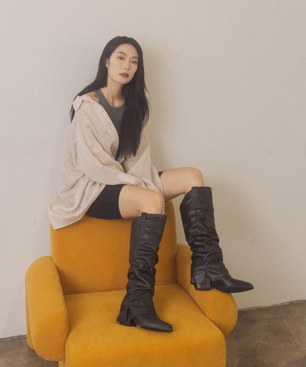 OASIS SOCIETY Thea - Fold Over Slit Jean Boots from My Pampered Life Seattle