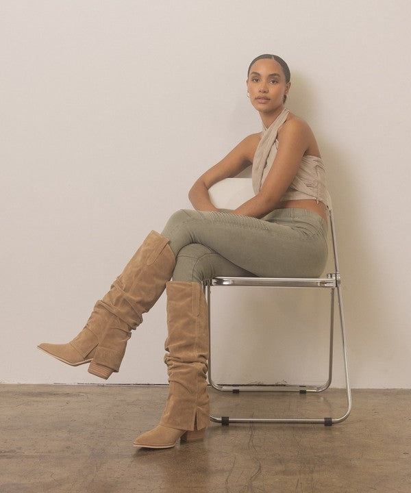 OASIS SOCIETY Thea - Fold Over Slit Jean Boots from My Pampered Life Seattle