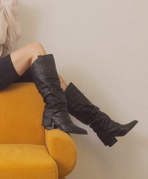 OASIS SOCIETY Thea - Fold Over Slit Jean Boots from My Pampered Life Seattle